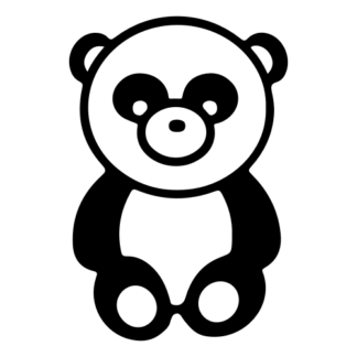 Sitting Big Nose Panda Decal (Black)